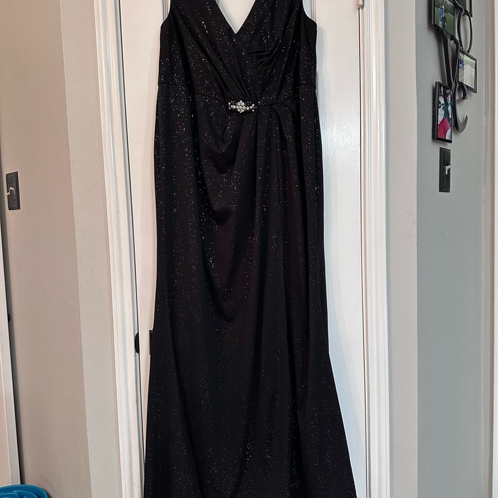 Ever Pretty Black Sparkle Maxi Dress with Rhinestone Accent